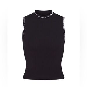 DOLCE&GABBANA X SKIMS COTTON JERSEY MOCK NECK TANK